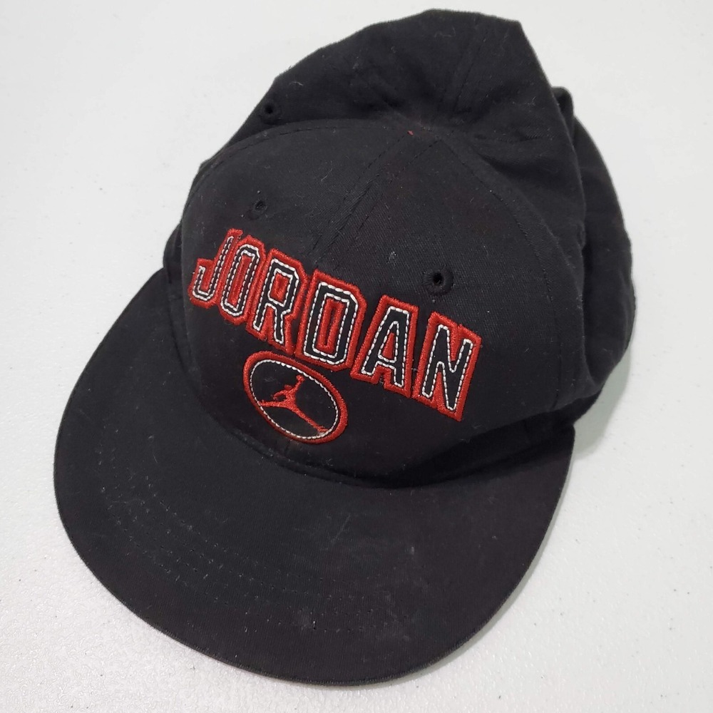 Jordan Boys Hat 4/7 Black Red Baseball Cap‎ Jumpman Logo Embroidered Basketball